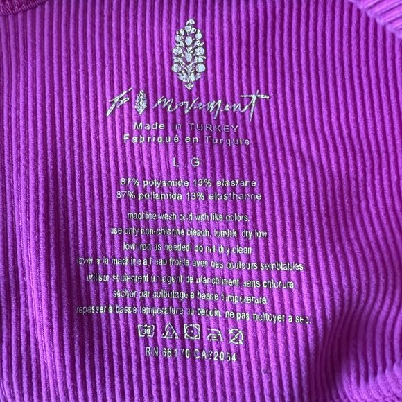 Women's L Free People Movement Magenta Free Throw Henley Crop Tank - Picture 6 of 6